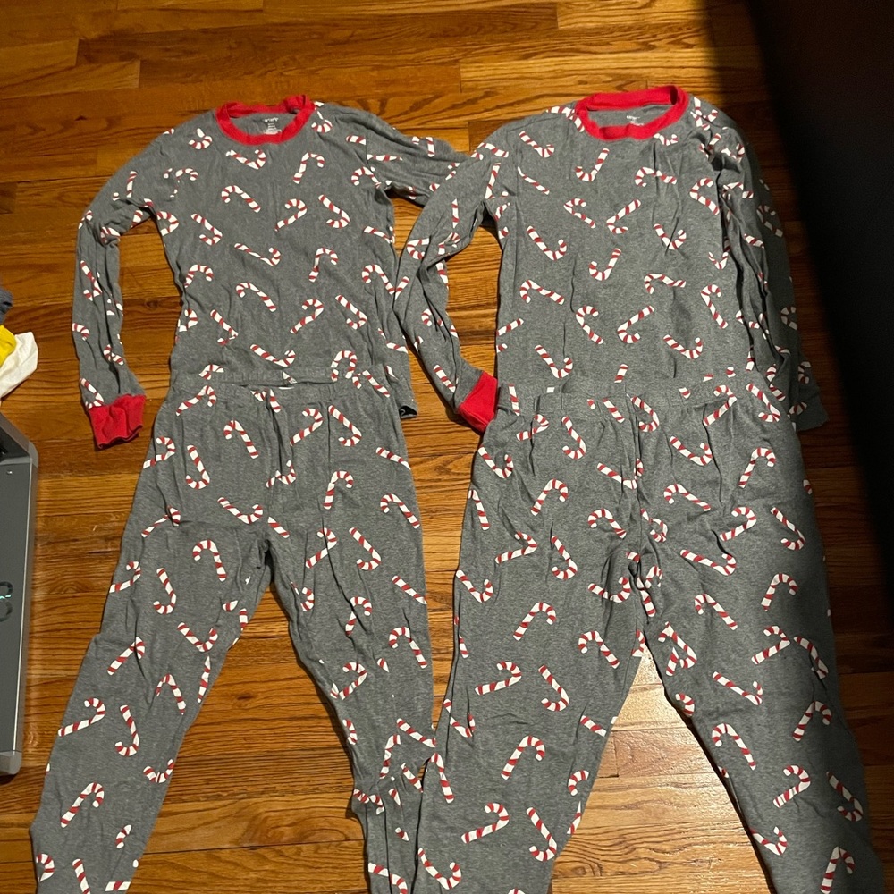 His and Her Candy Cane Christmas Pajamas
